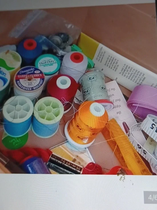 Sewing Box With Contents - Picture 3 of 5